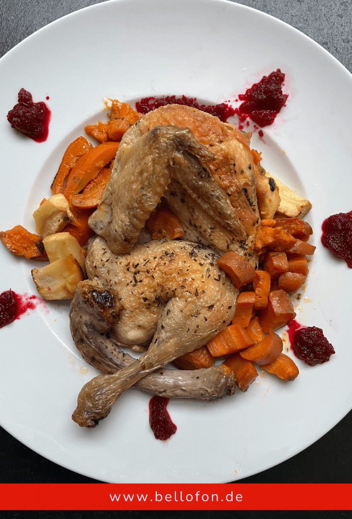 Weihnachtlicher Hähnchen-Gemüse-Auflauf